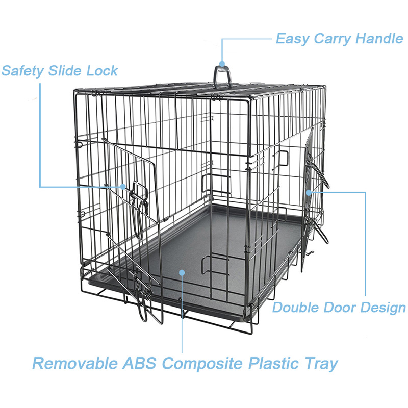Cușcă de câine metalic din sârmă pliabilă Cușcă de câine metalic din sârmă pliabilă