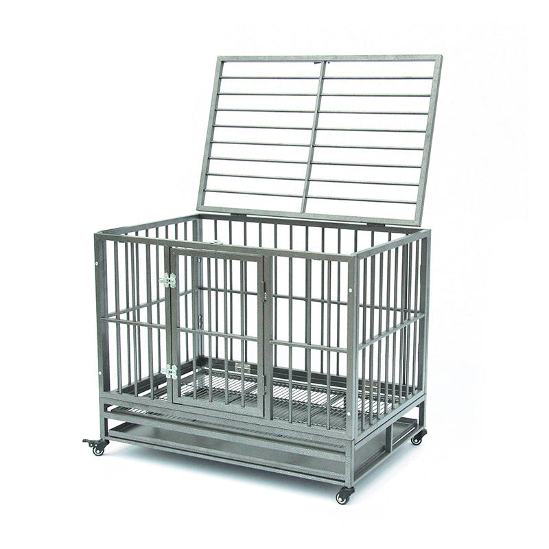 Deschideți cușcă pentru câini metalici cu tub greoi Deschideți cușcă pentru câini metalici cu tub greoi