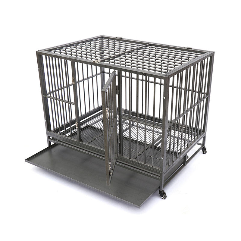 Deschideți cușcă pentru câini metalici cu tub greoi Deschideți cușcă pentru câini metalici cu tub greoi