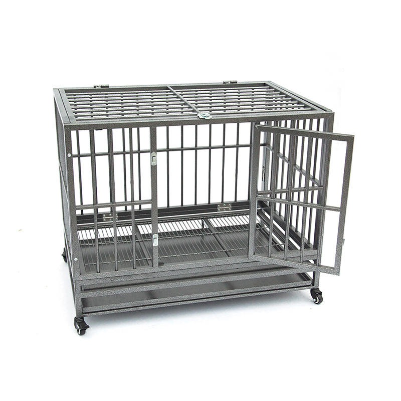 Deschideți cușcă pentru câini metalici cu tub greoi Deschideți cușcă pentru câini metalici cu tub greoi