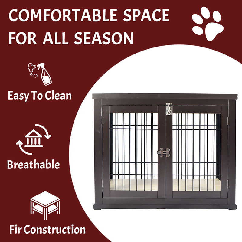 Cușcă de câini în stil de mobilă din lemn mare Cușcă de câini în stil de mobilă din lemn mare