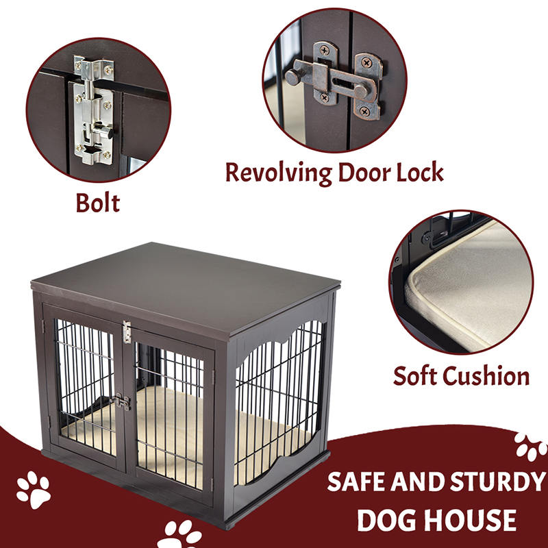 Cușcă de câini în stil de mobilă din lemn mare Cușcă de câini în stil de mobilă din lemn mare