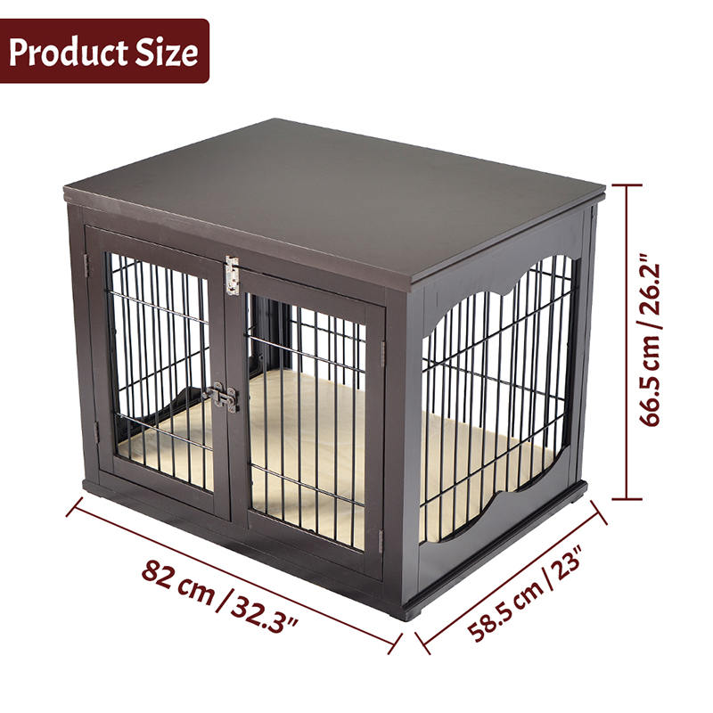 Cușcă de câini în stil de mobilă din lemn mare Cușcă de câini în stil de mobilă din lemn mare