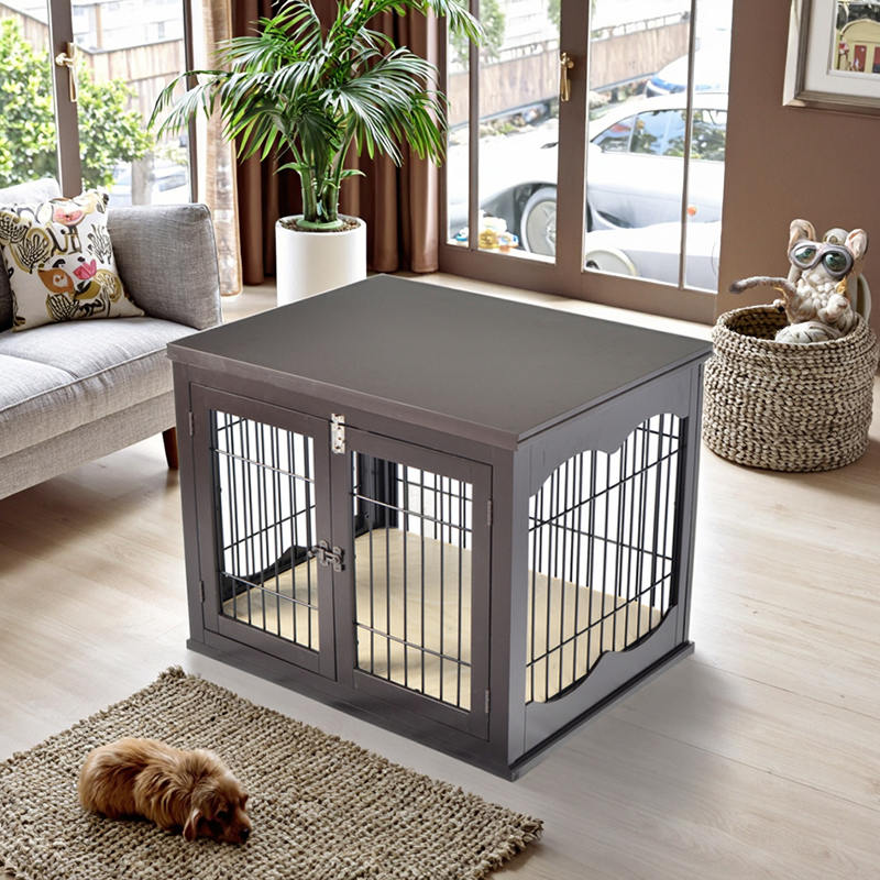 Cușcă de câini în stil de mobilă din lemn mare Cușcă de câini în stil de mobilă din lemn mare