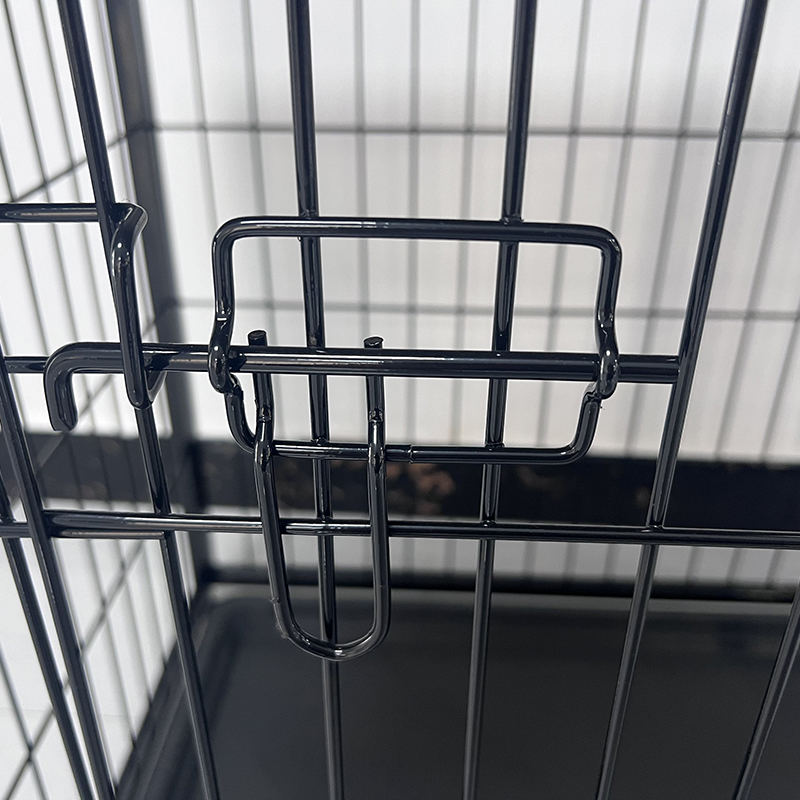 Cușcă de câini de mobilier din lemn mare cu tavă detașabilă Cușcă de câini de mobilier din lemn mare cu tavă detașabilă