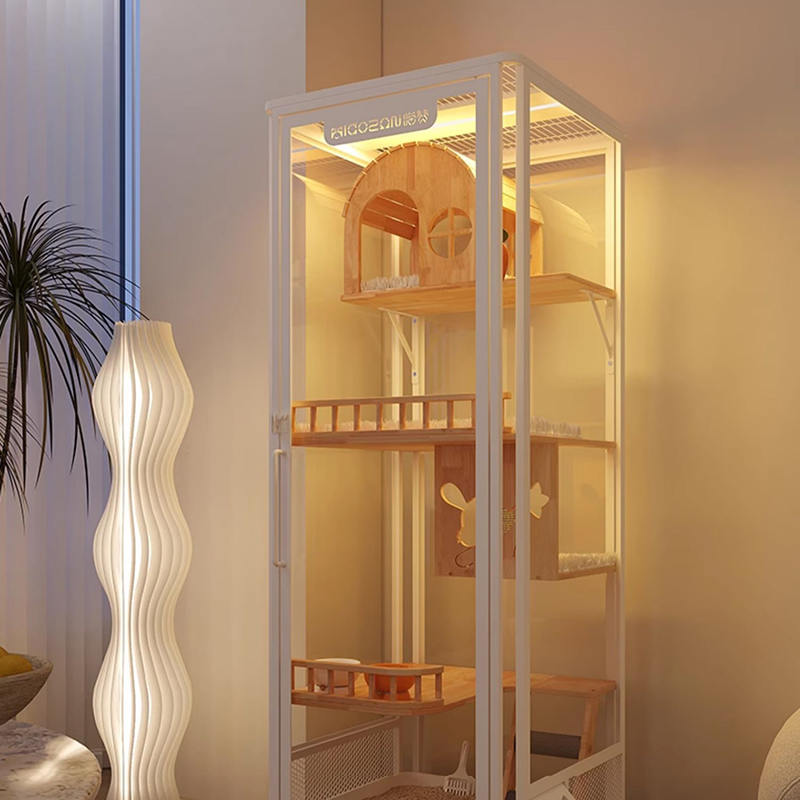 Turnul panoramic interior Villa din lemn din lemn mare dulap de incintă pentru pisici pentru pisici Turnul panoramic interior Villa din lemn din lemn mare dulap de incintă pentru pisici pentru pisici