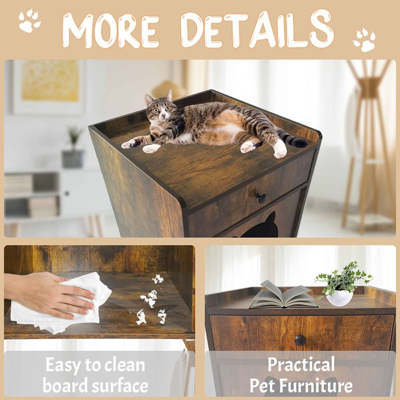 Mobilier în formă de televizor cu cușcă pentru pisici cu dulap de gunoi pentru sertare Mobilier în formă de televizor cu cușcă pentru pisici cu dulap de gunoi pentru sertare