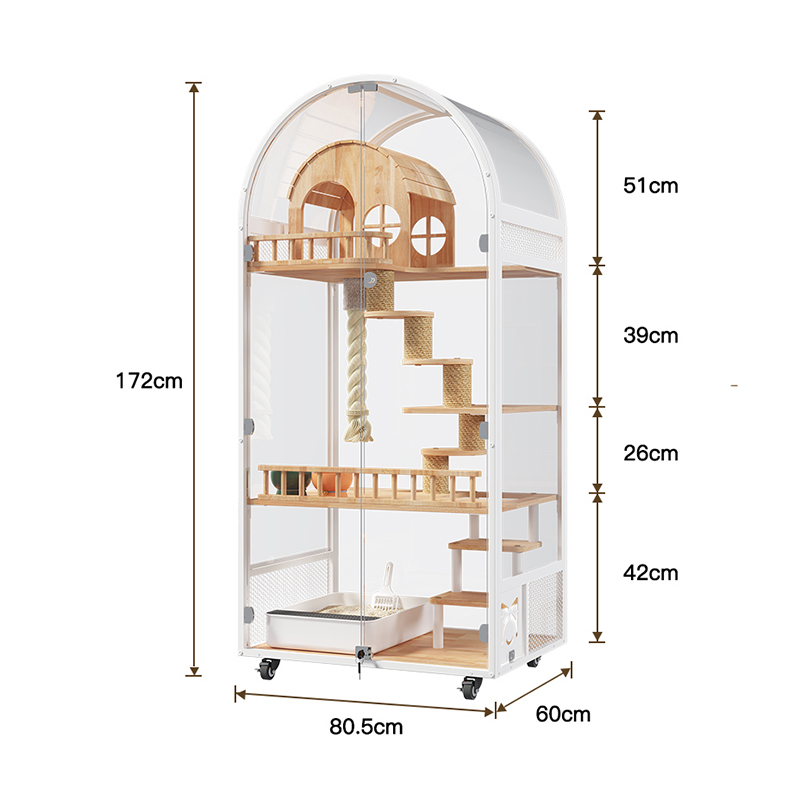 Hotelul de pisici din lemn interior panoramică vilă pentru pisici solide dulap de incintă Hotelul de pisici din lemn interior panoramică vilă pentru pisici solide dulap de incintă