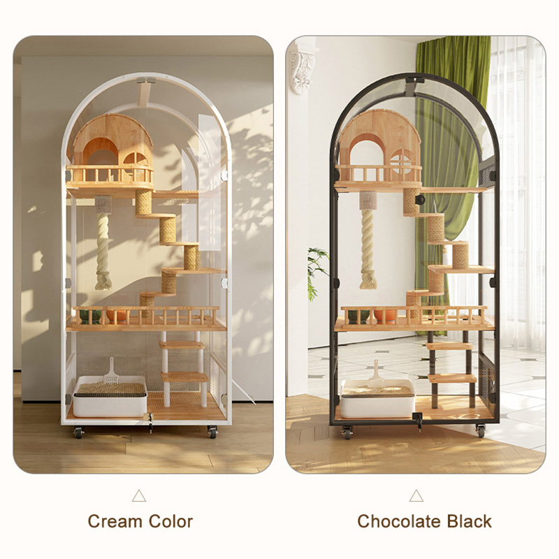 Hotelul de pisici din lemn interior panoramică vilă pentru pisici solide dulap de incintă Hotelul de pisici din lemn interior panoramică vilă pentru pisici solide dulap de incintă