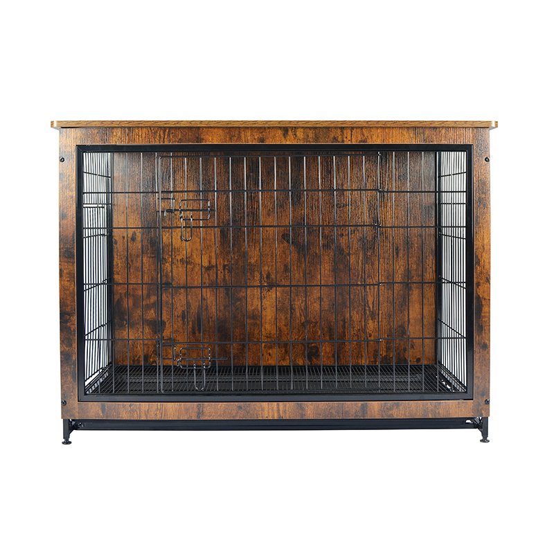 Mobilier interior din lemn în stil metal cu cușcă pentru câini metalici