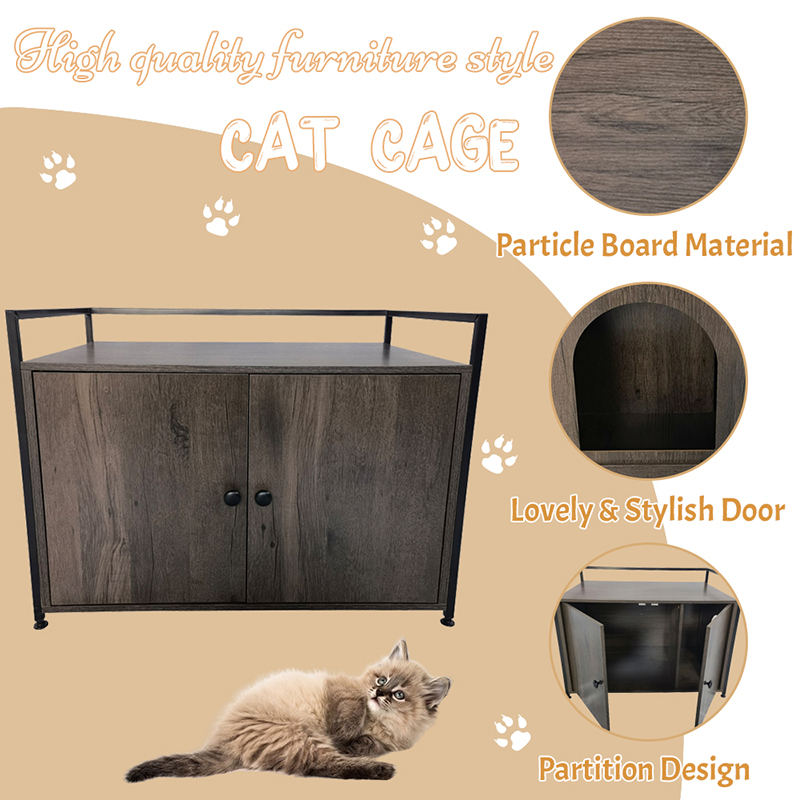 Dulap de gunoi interior cu mobilier divizor pentru pisici pentru pisici laterale Dulap de gunoi interior cu mobilier divizor pentru pisici pentru pisici laterale