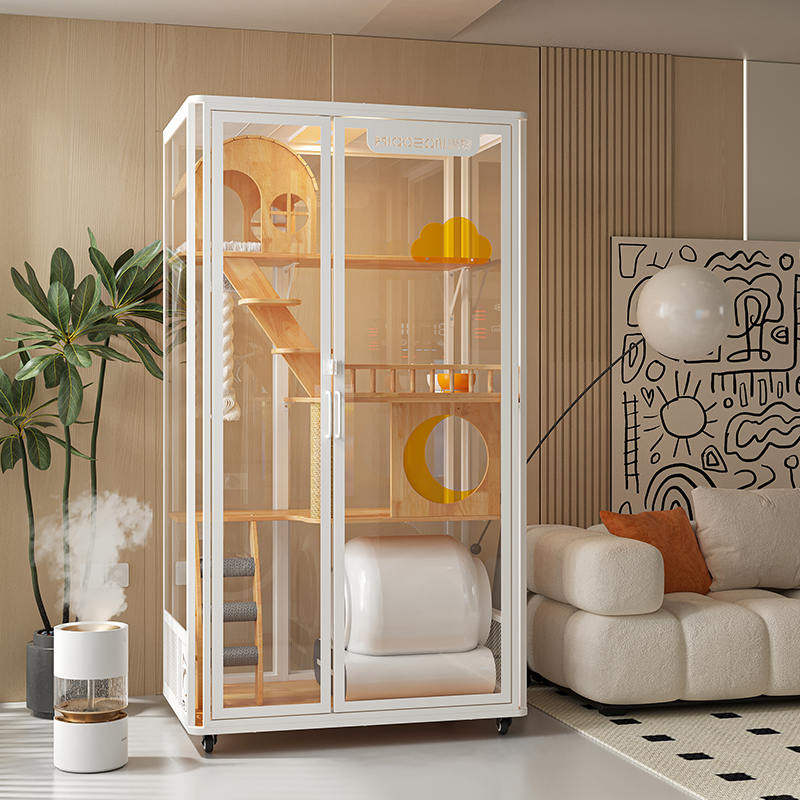 Panoramic Turn de interior Villa Turn, cu mai multe caracteristici, dulap de incintă cu cușcă din lemn Panoramic Turn de interior Villa Turn, cu mai multe caracteristici, dulap de incintă cu cușcă din lemn