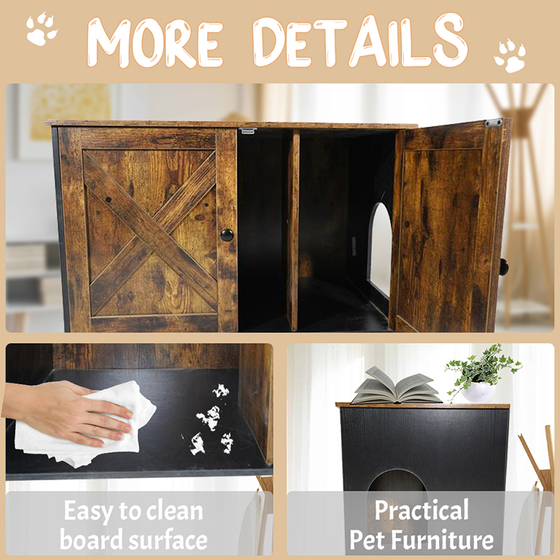 Pisici de mobilier interior cușcă cu dulap de gunoi de divizor Pisici de mobilier interior cușcă cu dulap de gunoi de divizor