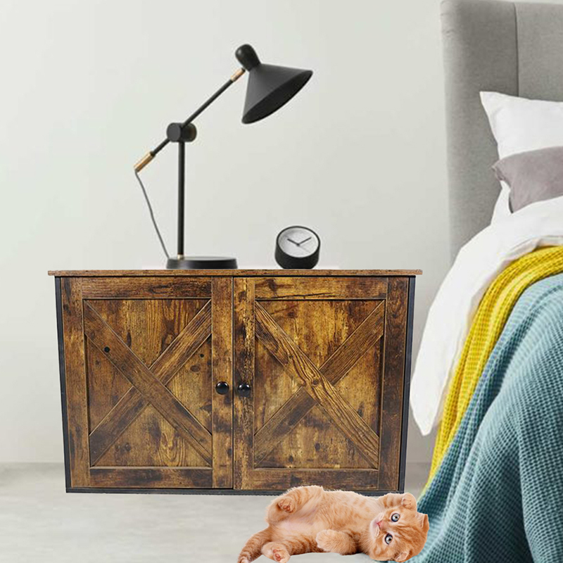 Pisici de mobilier interior cușcă cu dulap de gunoi de divizor Pisici de mobilier interior cușcă cu dulap de gunoi de divizor