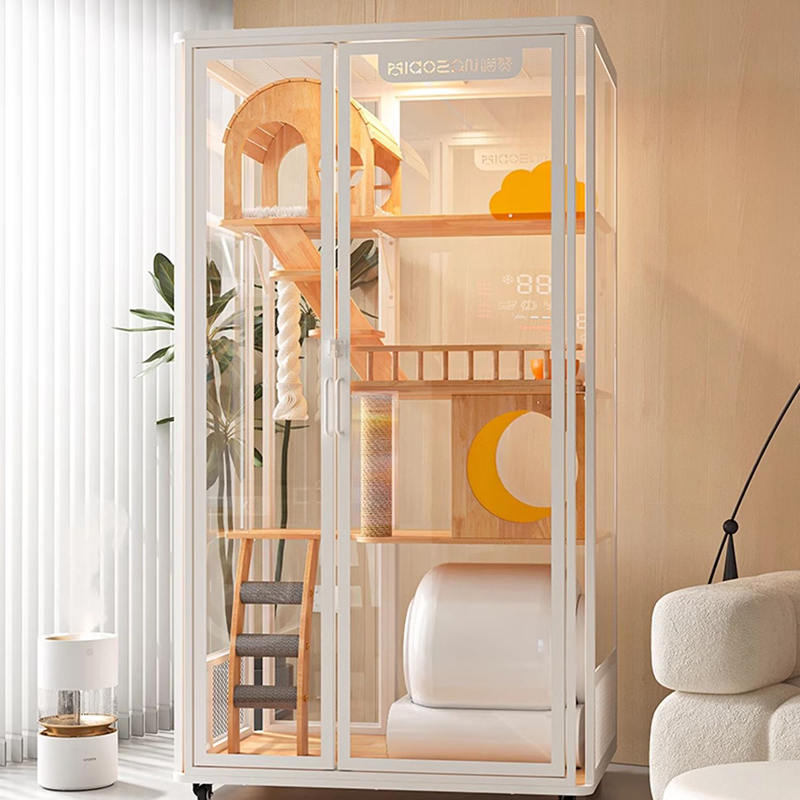 Panoramic Turn de interior Villa Turn, cu mai multe caracteristici, dulap de incintă cu cușcă din lemn Panoramic Turn de interior Villa Turn, cu mai multe caracteristici, dulap de incintă cu cușcă din lemn