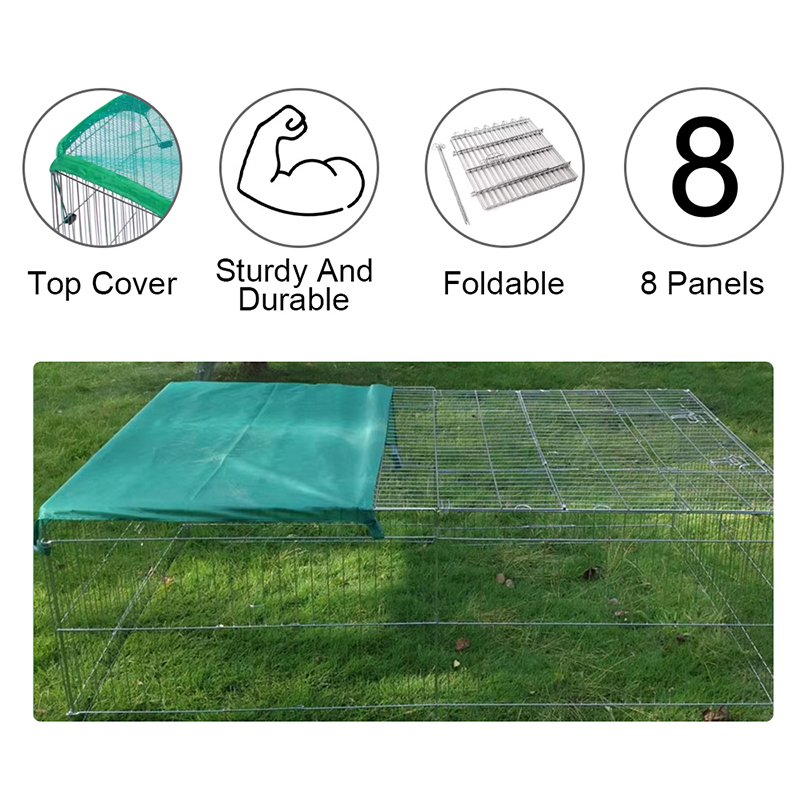 Playpen pentru câini metalici din sârmă pliabilă cu capac superior Playpen pentru câini metalici din sârmă pliabilă cu capac superior