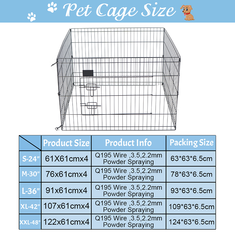 4 panouri pliabile pentru câini metalici de sârmă 4 panouri pliabile pentru câini metalici de sârmă