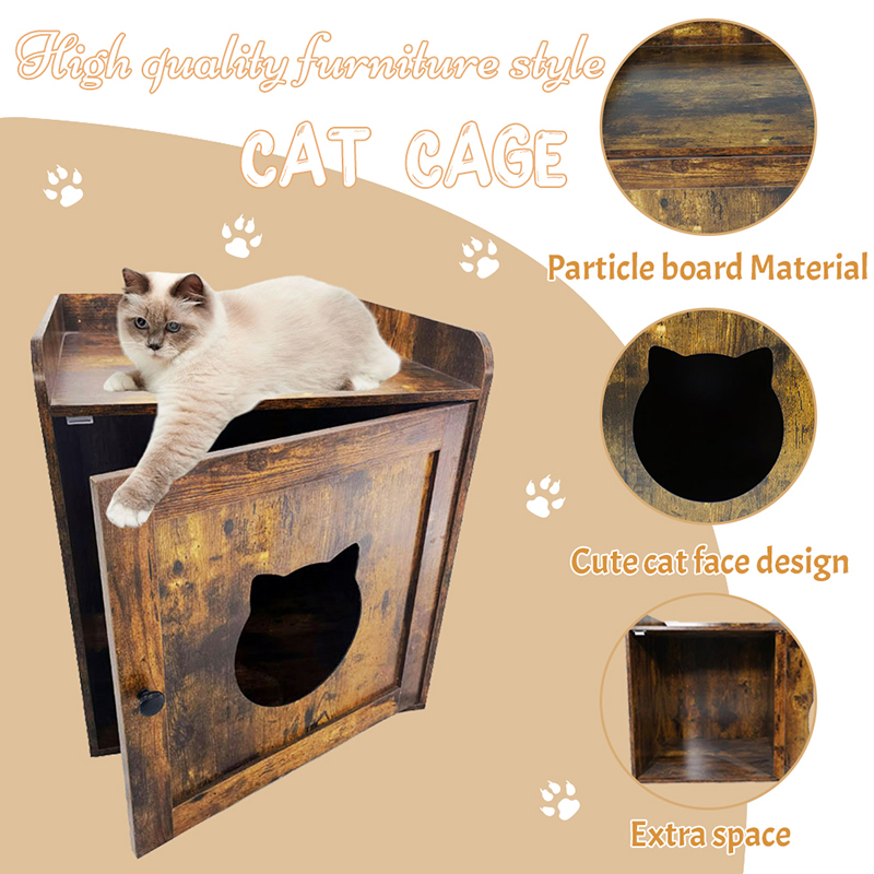 Masă laterală interioară Litter Dulap Mobilier Stilul pisicilor Pisici cușcă Masă laterală interioară Litter Dulap Mobilier Stilul pisicilor Pisici cușcă