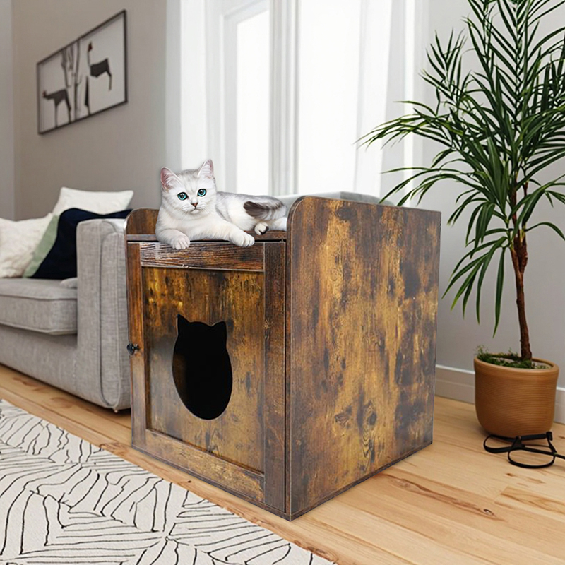 Masă laterală interioară Litter Dulap Mobilier Stilul pisicilor Pisici cușcă Masă laterală interioară Litter Dulap Mobilier Stilul pisicilor Pisici cușcă